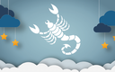 sternzeichen skorpion als mobile grafik in blau