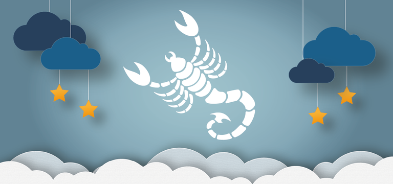 sternzeichen skorpion als mobile grafik in blau